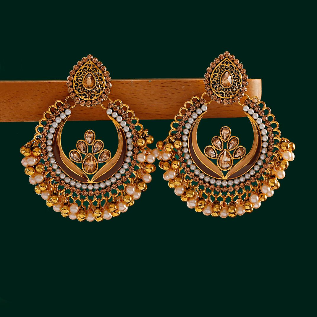 Indian Wedding Supply - Boucles d'oreilles Boho indien Jhumka pour