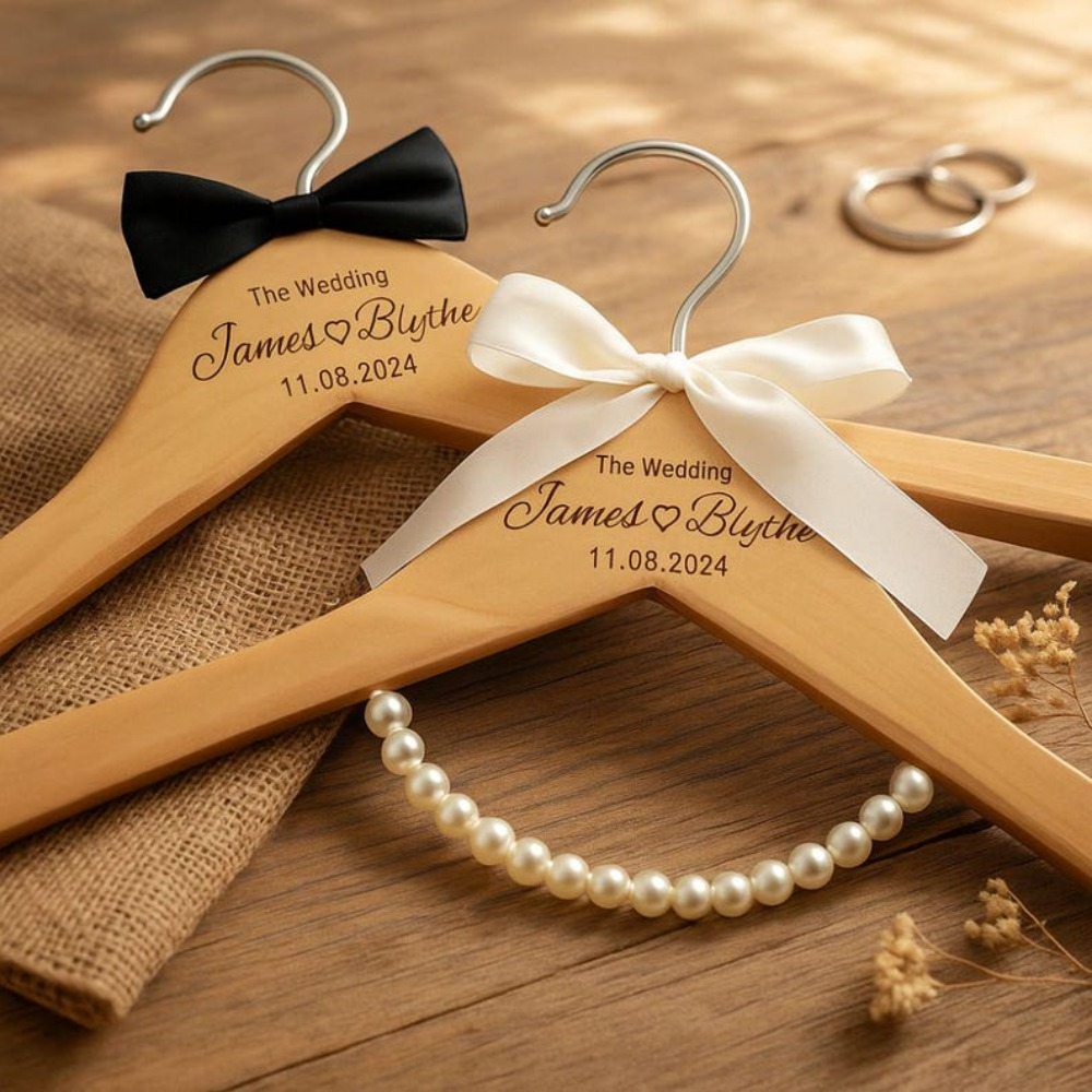 Champagne Tower Set - Cintre personnalisé gravé pour robe de