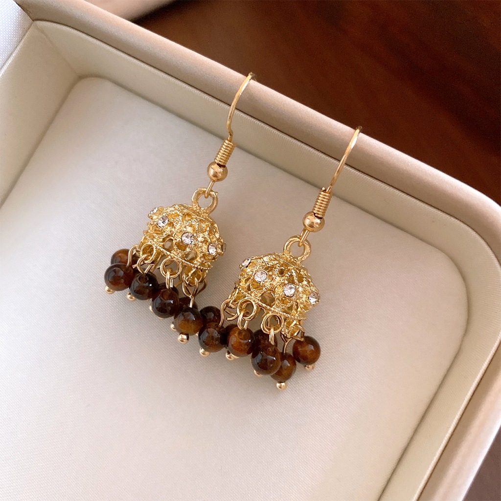 Indian Wedding Supply - Boucles d'oreilles pendantes bohèmes Jhumka en