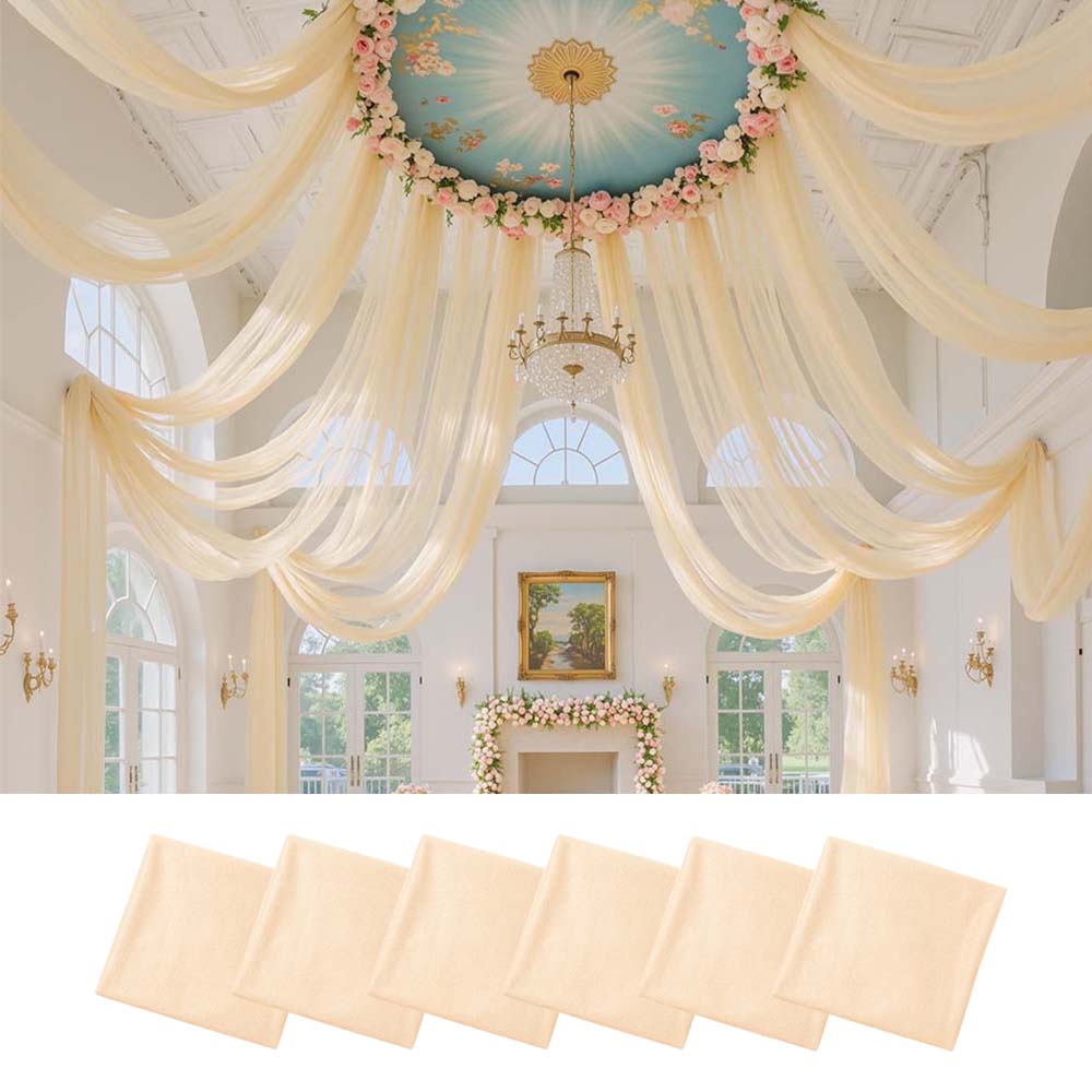 Wedding Backdrop Curtain - Lot de 6 draperies de plafond