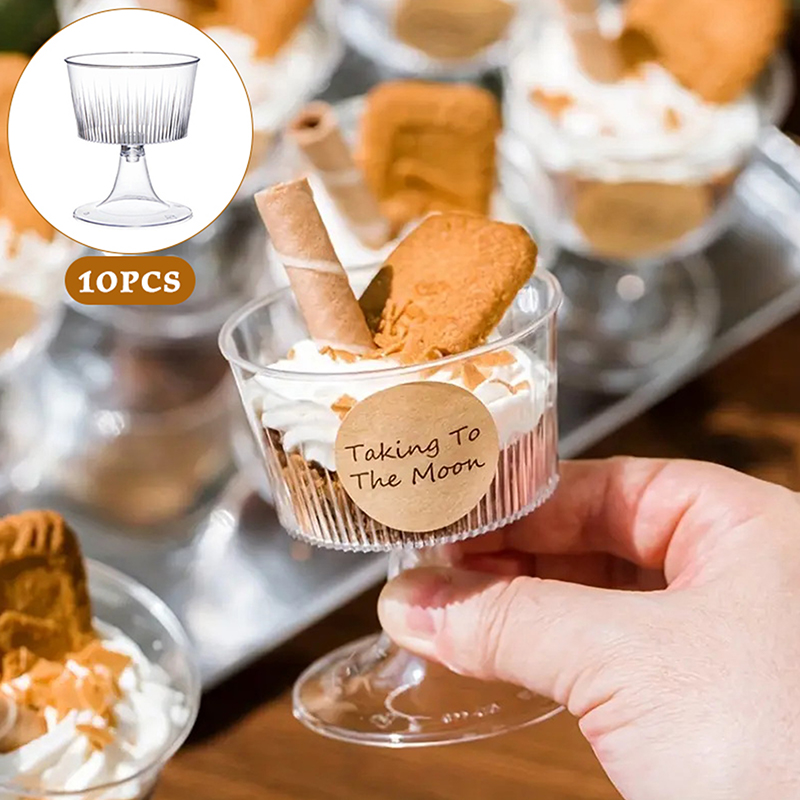 Champagne Tower Set - 10 tasses à dessert jetables en