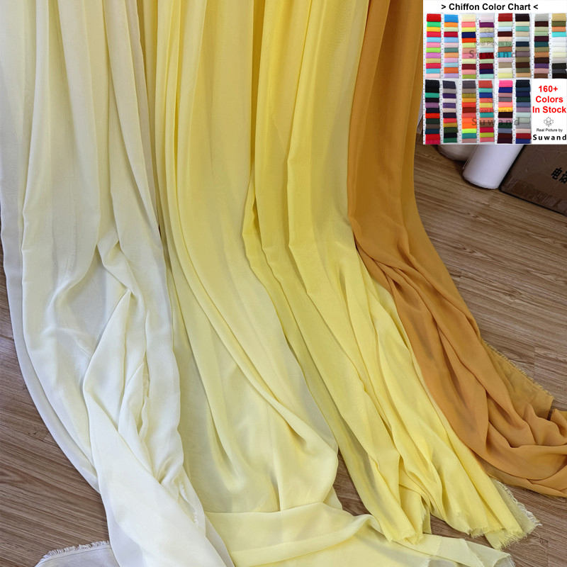 Wedding Backdrop Curtain - Tissu en mousseline de soie jaune