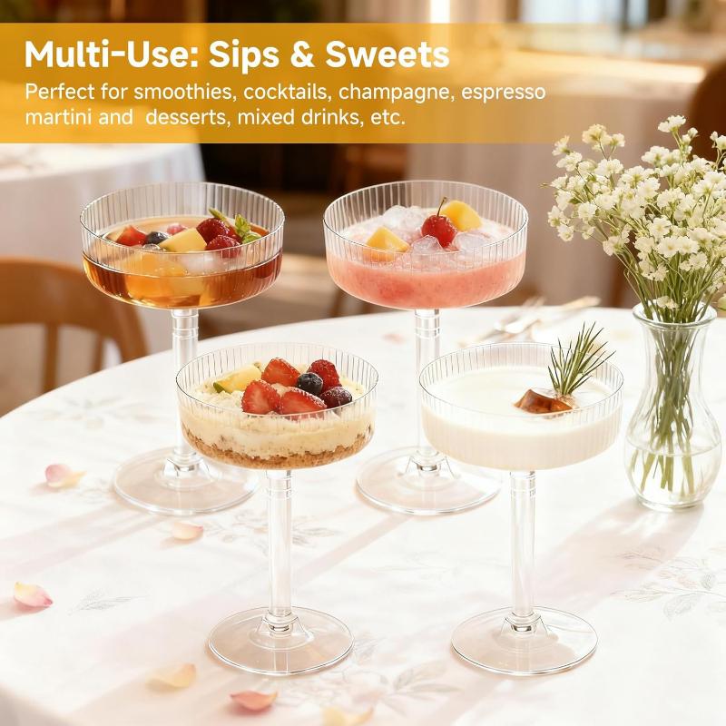 Champagne Tower Set - Verres à Martini en plastique incassable,